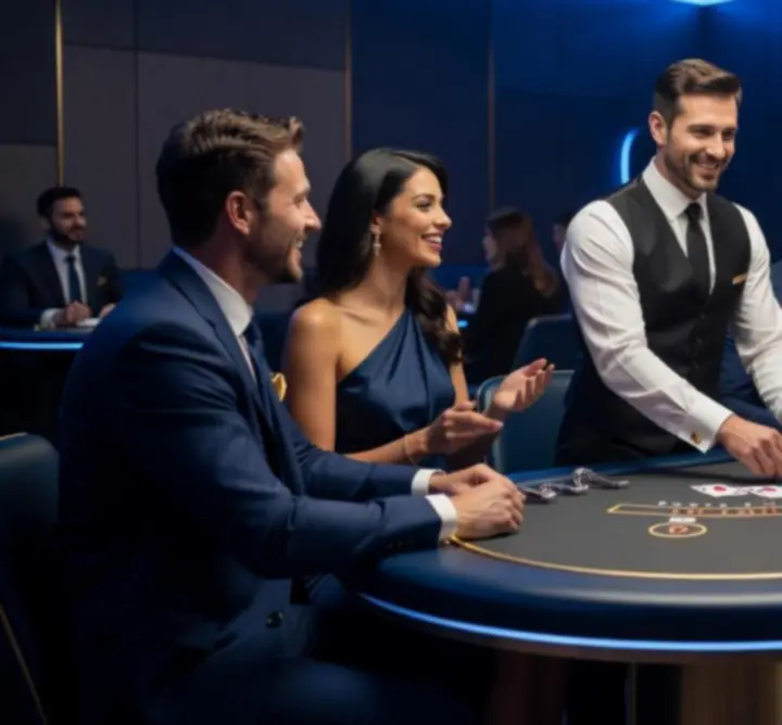 Profesjonalny stół do Blackjacka na eleganckim evencie